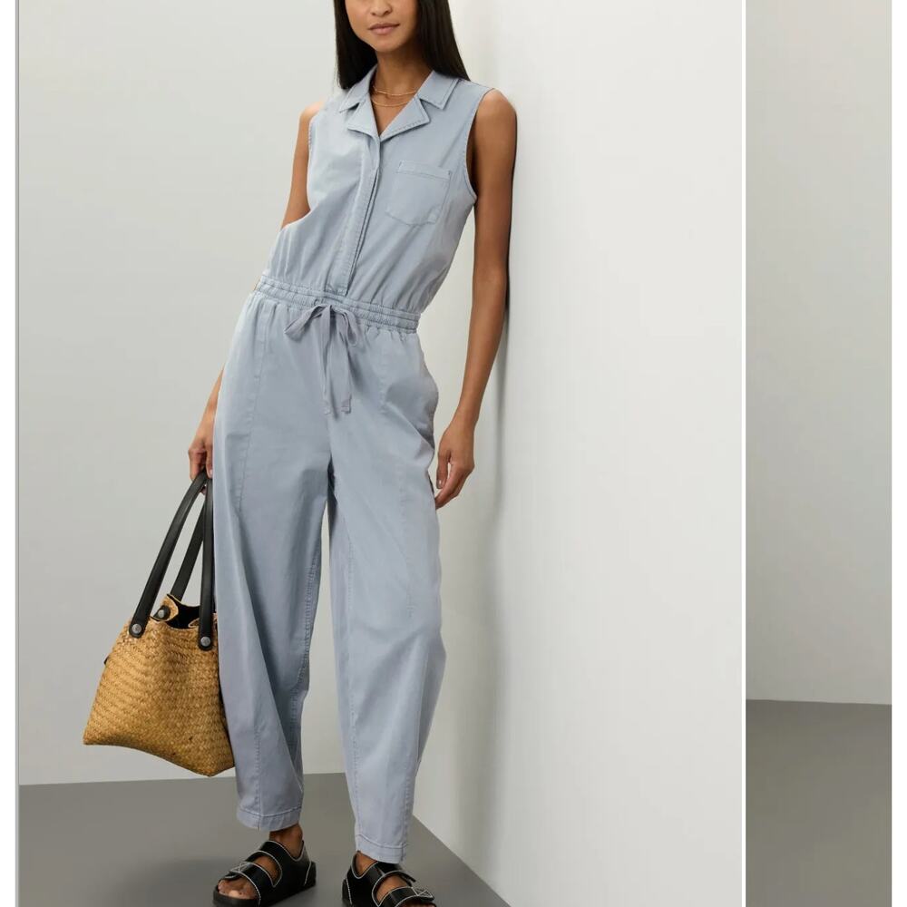 Splendid Blue Barrel Leg Boilersuit SMALL Utility Jumpsuit Cotton Weekend $178